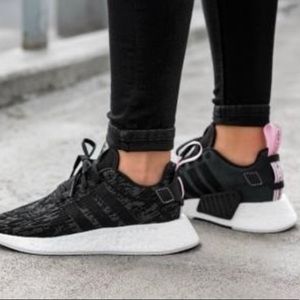 Adidas black/white/pink NMD size 8